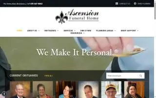 Ascension Funeral Home of Prairieville website