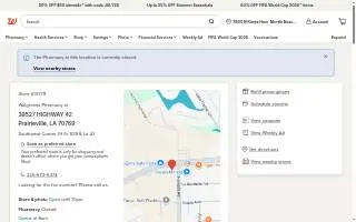 Walgreens Pharmacy of Prairieville website
