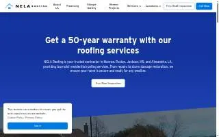 NELA Roofing of Ruston website