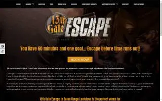 13th Gate Escape, Louisiana's Ultimate Escape Games of Shenandoah website