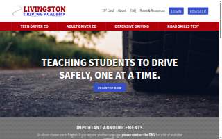 Livingston Driving Academy website