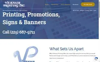 Vicknair Printing Inc website