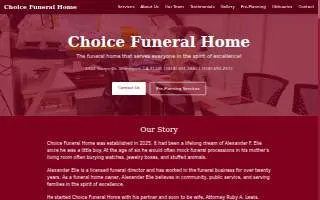 Choice Funeral Home website