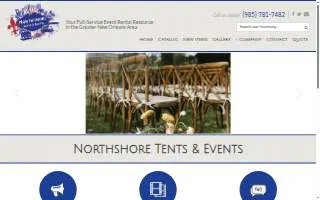 Northshore Tents and Events website