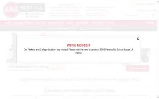 AAA Rent-All website