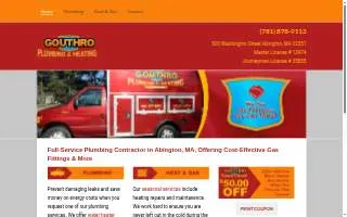 Gouthro Plumbing & Heating website