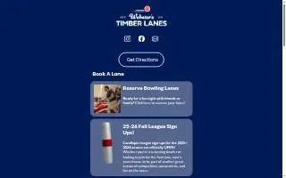 Webster Timber Lanes website