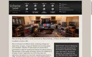 Wellspring Sound Studio website