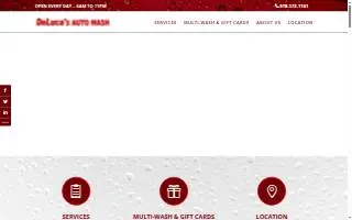 DeLuca's Auto Wash website