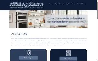 A & M Appliance of Andover website