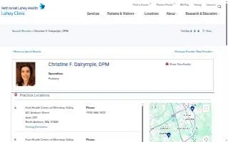 Christine F. Dalrymple, DPM of Andover website