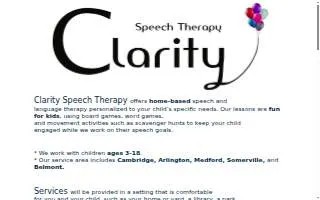 Clarity Speech Therapy of Arlington website