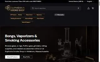 Euphoria Smoke Shop website