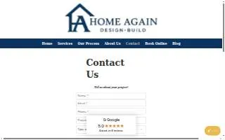 Home Again Design Build website