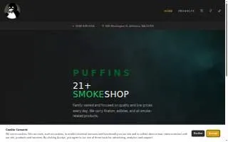 Puffins Smoke Shop of Attleboro website