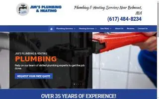Jim's Plumbing & Heating of Belmont website