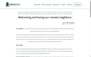 Open Door Immigration Services website