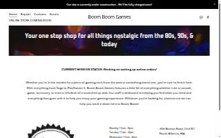 Boom Boom Games & Arcade website