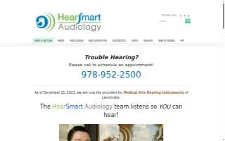 HearSmart Audiology, LLC website