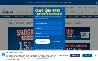 Leslie's Pool Supplies of Billerica website
