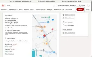 Walgreens Pharmacy of Billerica website