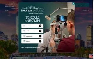 Back Bay Eye Care website