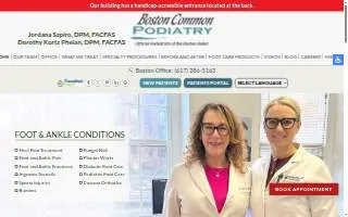 Boston Common Podiatry website