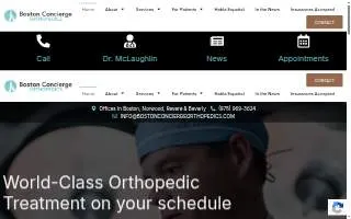 Boston Concierge Orthopedics website