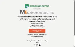 Gibbons Electric of Boston website
