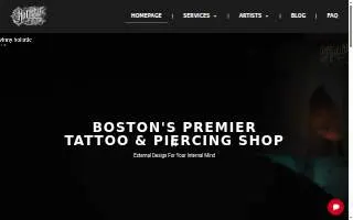 Holistic Ink Boston Tattoo Shop website