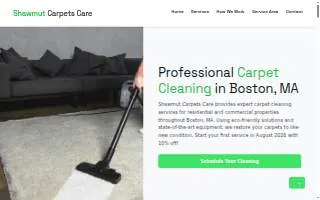Shawmut Carpets Care website