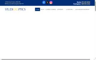 Studio Optics of Boston website