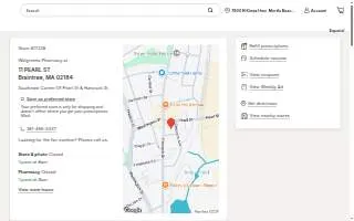 Walgreens Pharmacy of Braintree website