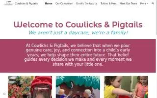 Cowlicks & Pigtails Child Care Center website