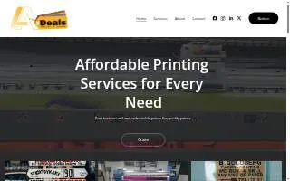 AA Deals Print & Shop website