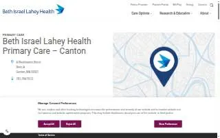 Beth Israel Lahey Health Primary Care – Canton website