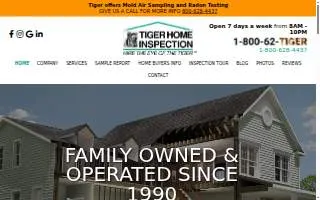 Tiger Home Inspection of Canton website