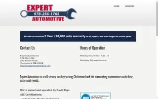 Expert Automotive of Chelmsford website