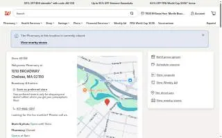 Walgreens Pharmacy of Chelsea website
