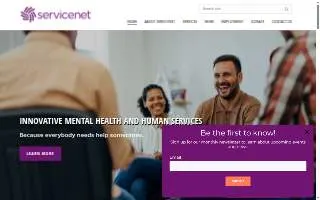 ServiceNet Enrichment Center website