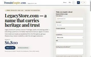 The Legacy Store website