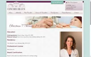 Christina Thomas, MD - Concord OB/GYN Associates website