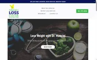 Weight Loss Center of the North Shore website
