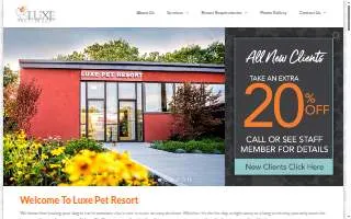 Luxe Pet Resort of Dedham website