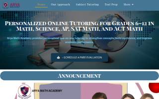 Arya math Academy- Tutoring Services