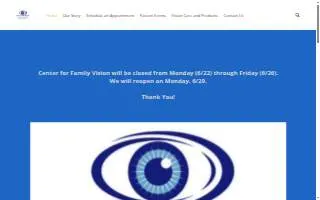 Center For Family Vision PC website