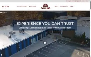 Collins Commercial Real Estate website