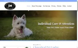 Cloverleaf Pet Lodge of Falmouth website