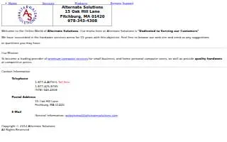 Alternate Solutions website