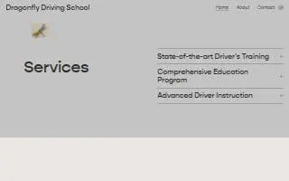 Dragonfly Driving School of Fitchburg website